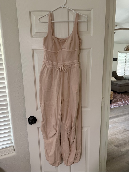 FP Movement by Free People Pants - FP Movement by Free People Soft Taupe Sleeveless Drawstring Jumpsuit